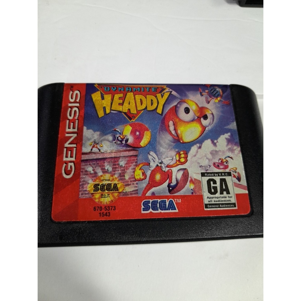 Vtg Sega Genesis Video Game Cartridge Dynamite Headdy  Tested Works